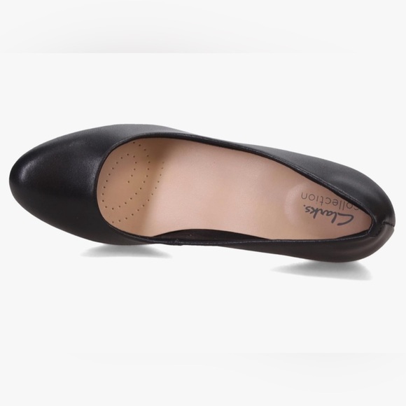 Clarks Collection Adriel Viola Black Dress Pump Ortholite Footbed 7 1/2 W - Picture 6 of 15